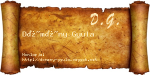 Dömény Gyula névjegykártya